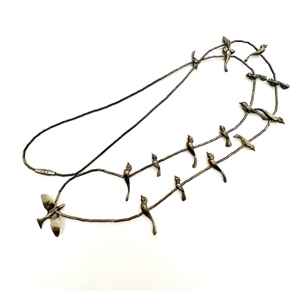 Vintage sterling silver bird fetish necklace - Picture 14 of 14